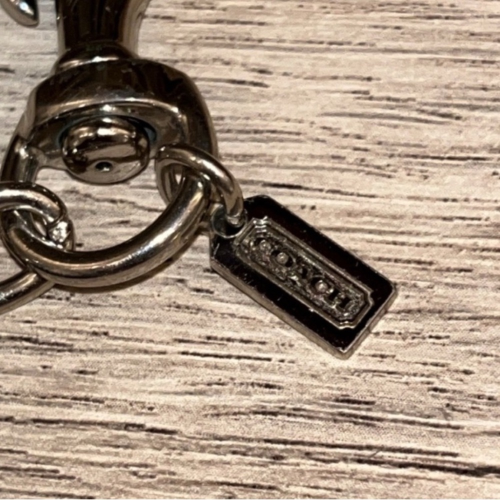 Coach Black & Brown Animal Print Rare Round Key Chain or Bag Charm - Picture 4 of 5